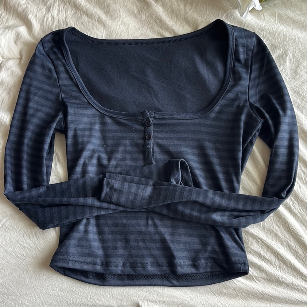 Women's Black Striped Top